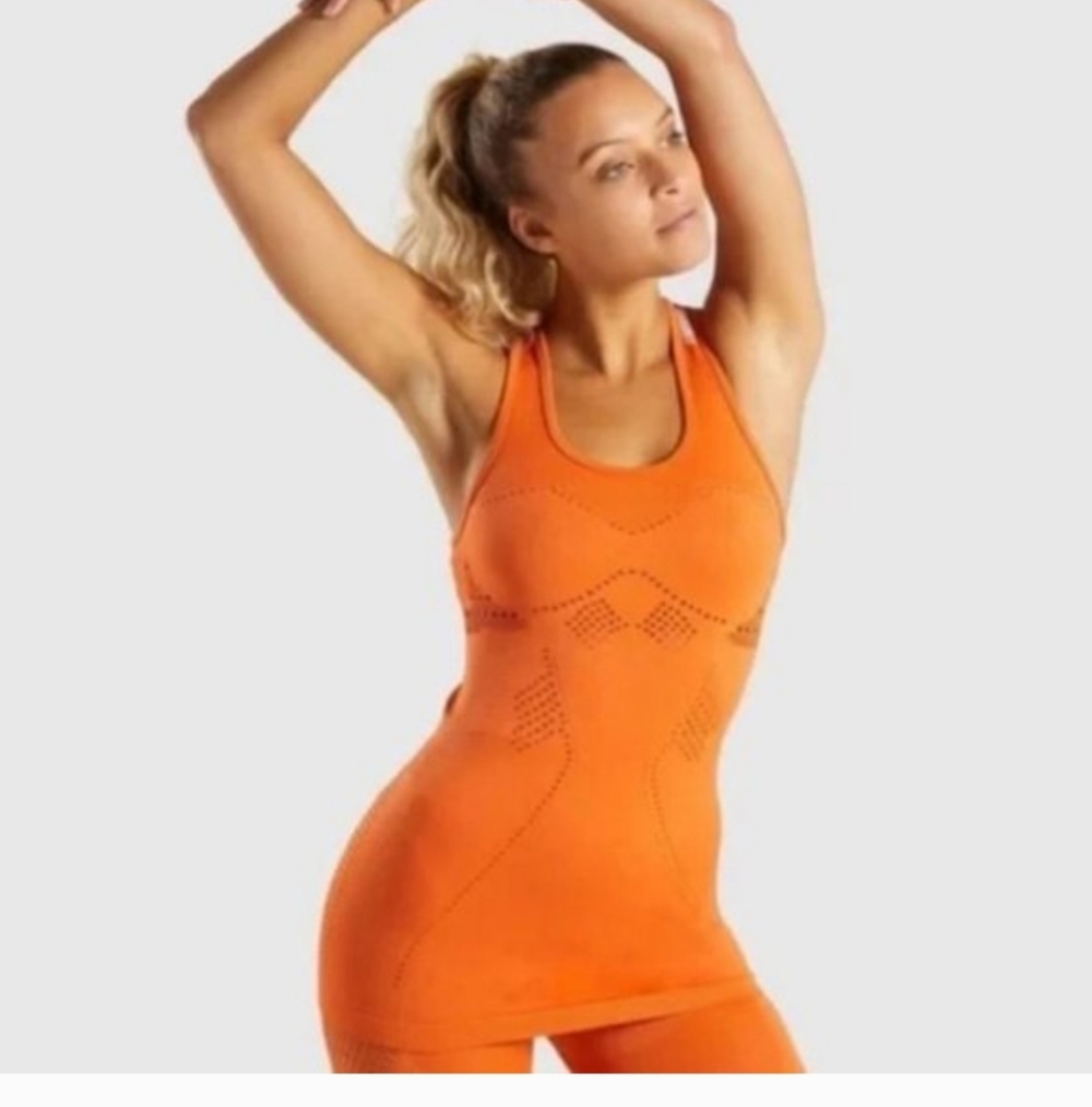 Gymshark Orange Seamless Tank And Leggings Set 🔥🔥